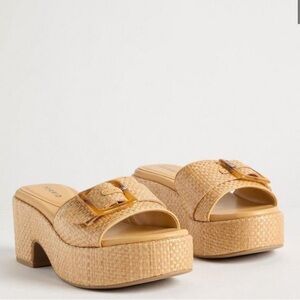 Platform Mule Sandal with Buckle Detail Wide Width